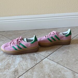 Adidas Pink and Green Casual Shoes